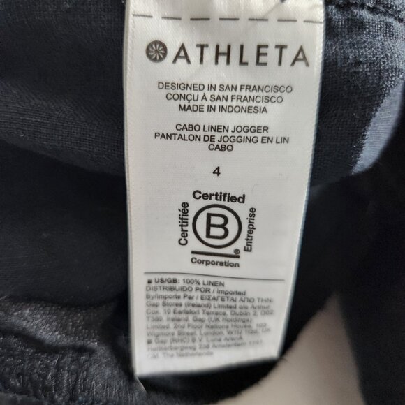 Athleta Cabo Women's Size 4 Black Linen Drawstring Elastic Waist Jogger #530642 - Picture 16 of 16